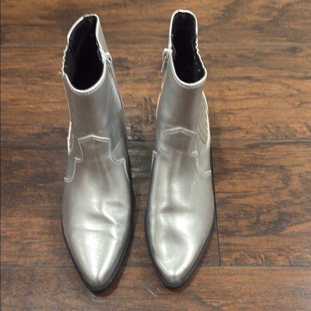 Silver Ankle Boots